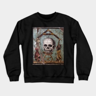 POMPEII COLLECTION / MEMENTO MORI, SKULL ,BUTTERFLY AND WHEEL OF FORTUNE Crewneck Sweatshirt